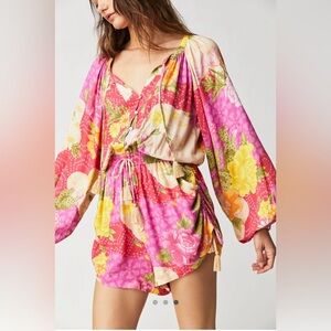 SPELL Joshua Tree Floral Romper Medium Like New.